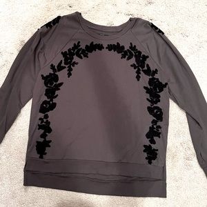 Lucky Brand lightweight sweatshirt with black appliqués